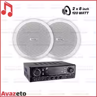 پکیج دوتایی اسپیکر سقفی و آمپلی فایر مدل M120