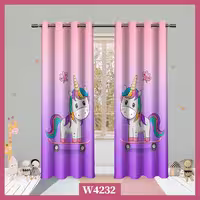 پرده چاپی کودک یونیکورن کد W4232