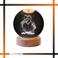 گوی شبخواب کریستالی سه بعدی مدل دلفین