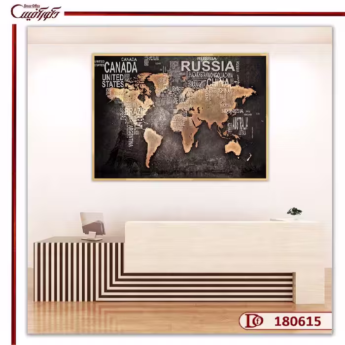 تابلو دکوراتیو نقشه جهان R180615