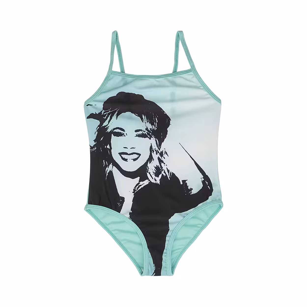 مایو شنا بچه گانه دخترانه یک تکه KIABI 02 MGH | مشکی/سبز