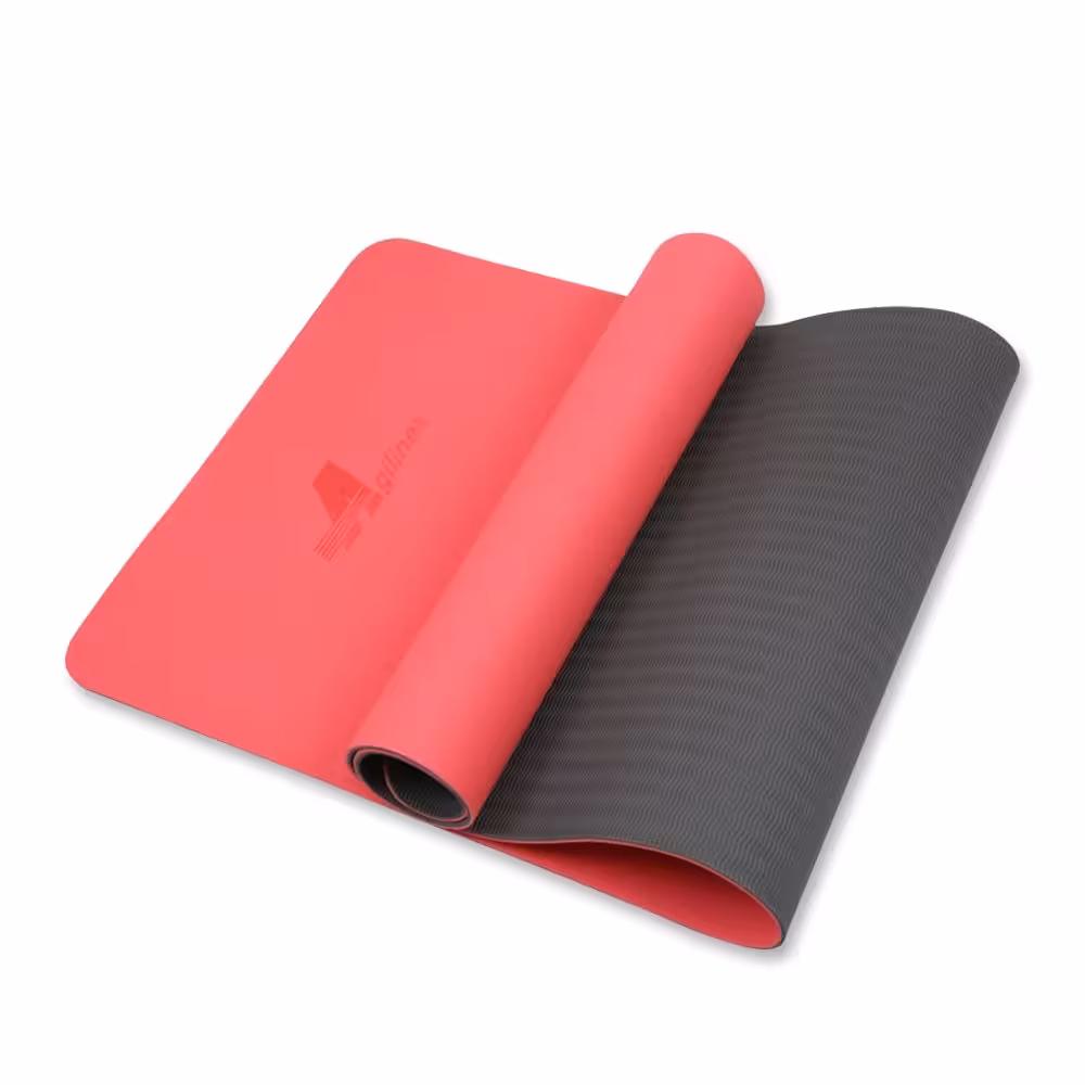 مت یوگا ترند مشکی-قرمز 6 میلی‌متری Agilinex
