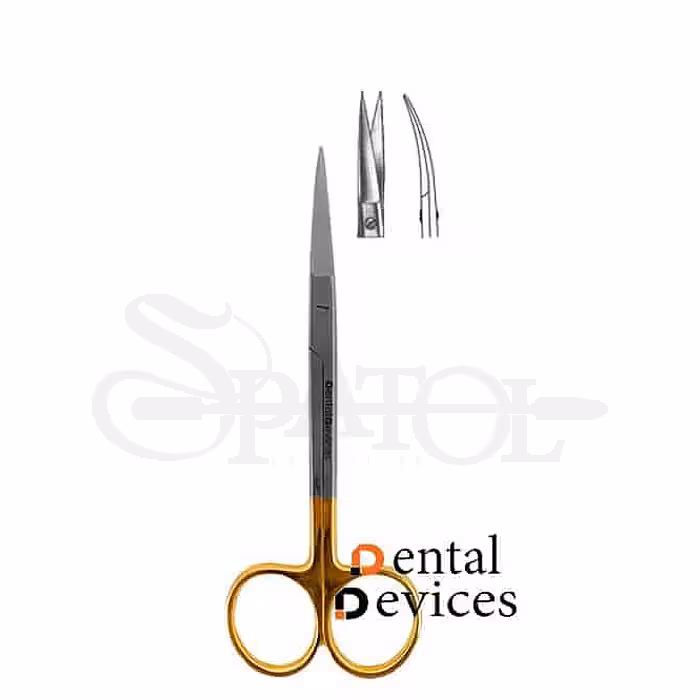 قیچی جراحی دسته طلایی دنتال دیوایس(صاف و کج)Dental Devices