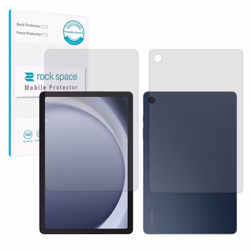 گلس صفحه نمایش و پشت تبلت سامسونگ  Galaxy Tab A9 مدل نانو هیدروژل شفاف برند راک اسپیس کد LL