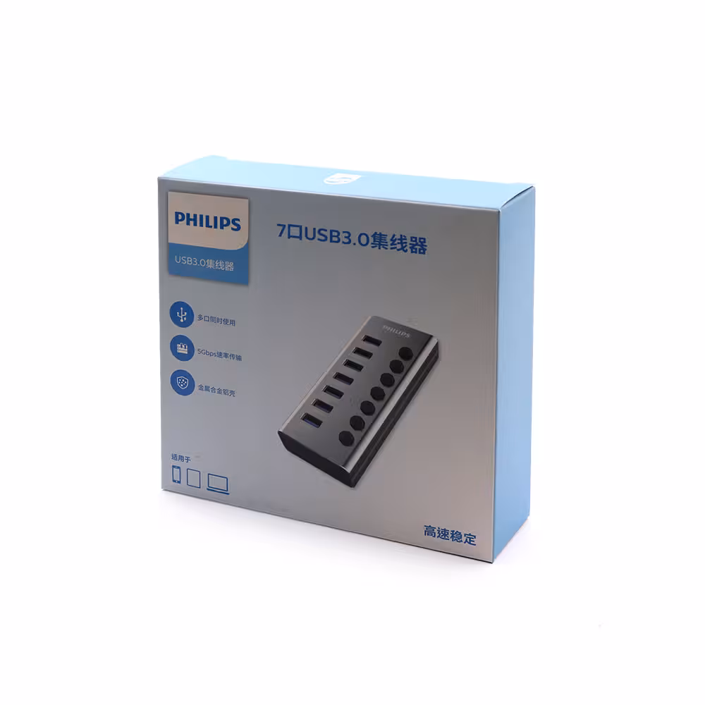 هاب 7 پورت Philiphs USB3.0 آداپتور دار