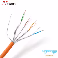 کابل شبکه نگزنس (Nexans) مدل LANmark-6 U/UTP CAT6 LSZH با طول 305 متر و کد N100.604، دارای تست پرمننت