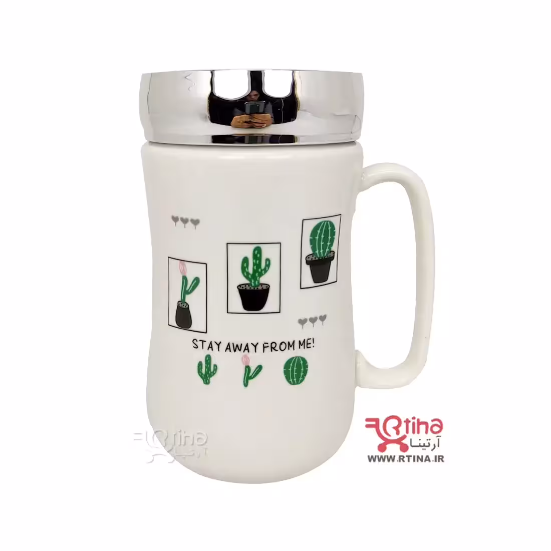 ماگ درب آینه ای طرح کاکتوسی مدل stay away from me