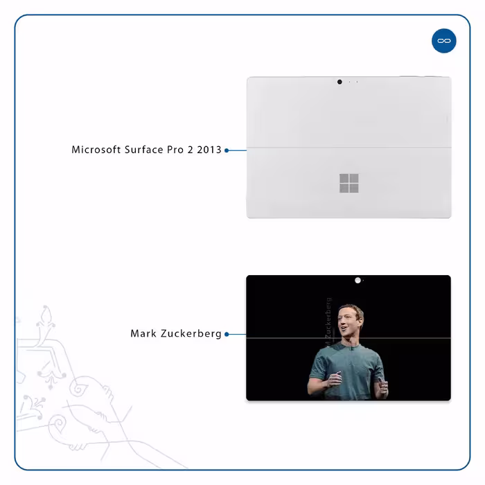 برچسب پوششی ماهوت مدل Mark Zuckerberg مناسب برای تبلت مایکروسافت Surface Pro 2 2013