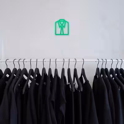 چراغ دیواری نئون دیزاین طرح Men-Clothes_GR
