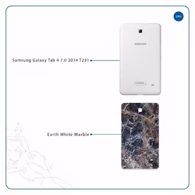 برچسب پوششی ماهوت مدل Earth-White-Marble مناسب برای تبلت سامسونگ Galaxy Tab 4 7.0 2014 T231