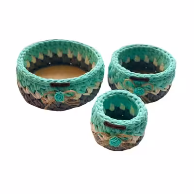 سبد قلاب بافی تریکو کد 060 مجموعه 3 عددی