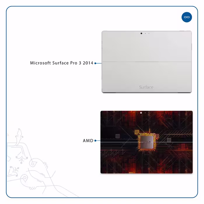 برچسب پوششی ماهوت مدل AMD Brand مناسب برای تبلت مایکروسافت Surface Pro 3 2014