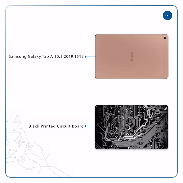 برچسب پوششی ماهوت مدل Black Printed Circuit Board مناسب برای تبلت سامسونگ Galaxy Tab A 10.1 2019 T515