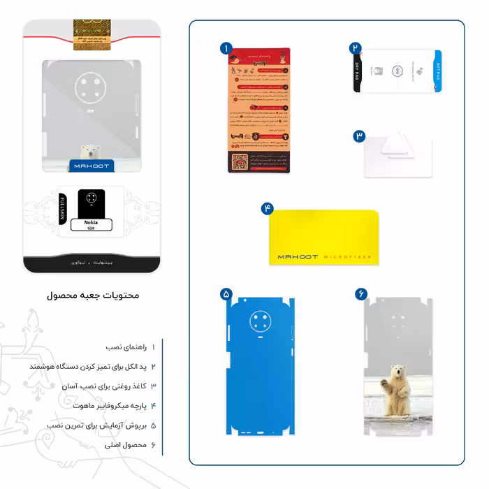 برچسب پوششی ماهوت مدل Polar-bear-FullSkin مناسب برای گوشی موبایل نوکیا G20
