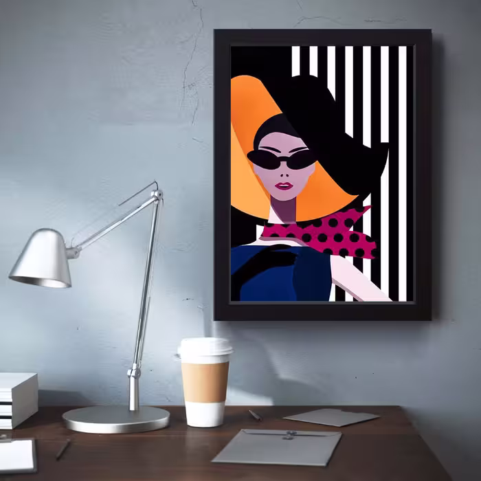 تابلو مدل مینیمال Lady کدS2913-b