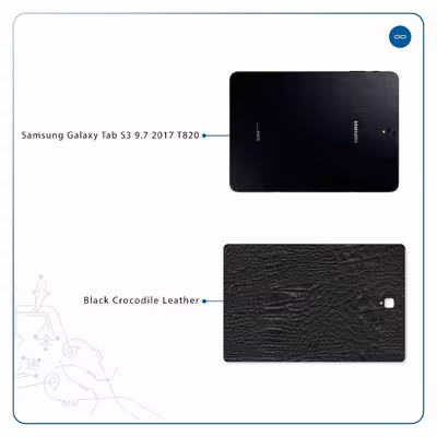 برچسب پوششی ماهوت مدل Black-Crocodile-Leather مناسب برای تبلت سامسونگ Galaxy Tab S3 9.7 2017 T820