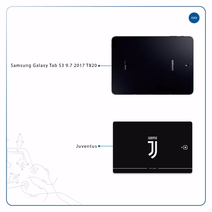 برچسب پوششی ماهوت مدل Juventus مناسب برای تبلت سامسونگ Galaxy Tab S3 9.7 2017 T820