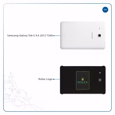 برچسب پوششی ماهوت مدل Rolex-Logo مناسب برای تبلت سامسونگ Galaxy Tab E 9.6 2015 T560