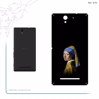 برچسب پوششی ماهوت مدل Girl with a Pearl Earring of Vermeer مناسب برای گوشی موبایل سونی Xperia C3 Dual