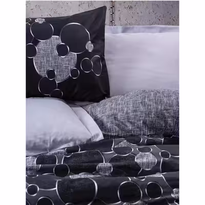 سرویس روتختی کاتن باکس مدل Dark Round Gri تک نفره 3 تکه