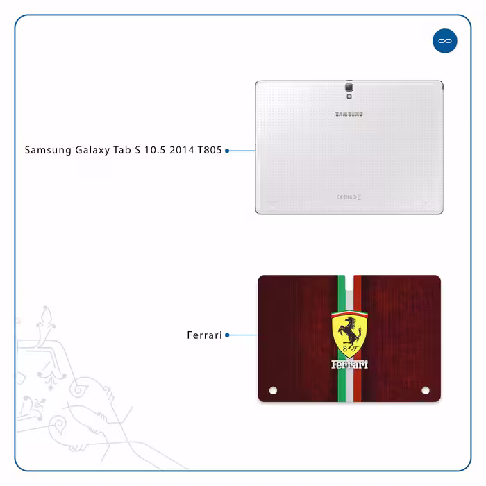 برچسب پوششی ماهوت مدل Ferrari مناسب برای تبلت سامسونگ Galaxy Tab S 10.5 2014 T805