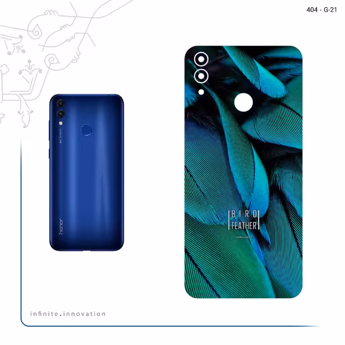 برچسب پوششی ماهوت مدل Green Feather مناسب برای گوشی موبایل آنر 8C