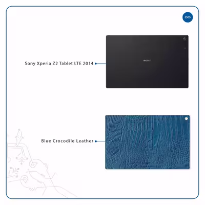 برچسب پوششی ماهوت مدل Blue-Crocodile-Leather مناسب برای تبلت سونی Xperia Z2 Tablet LTE 2014
