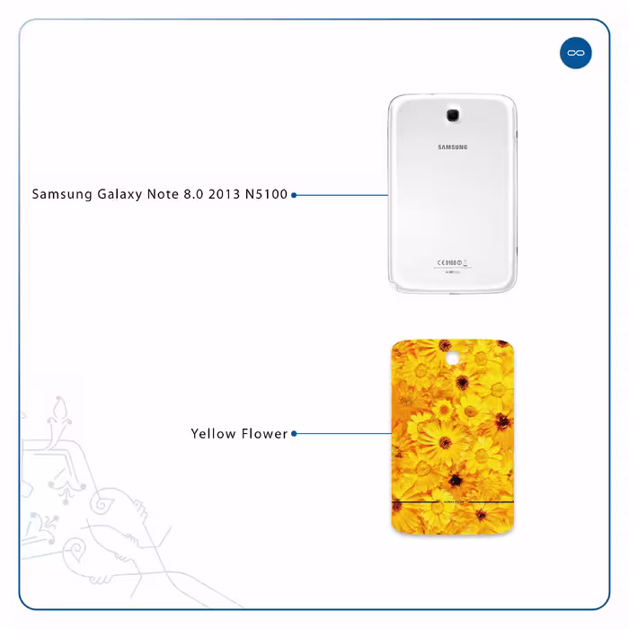 برچسب پوششی ماهوت مدل Yellow-Flower مناسب برای تبلت سامسونگ Galaxy Note 8.0 2013 N5100