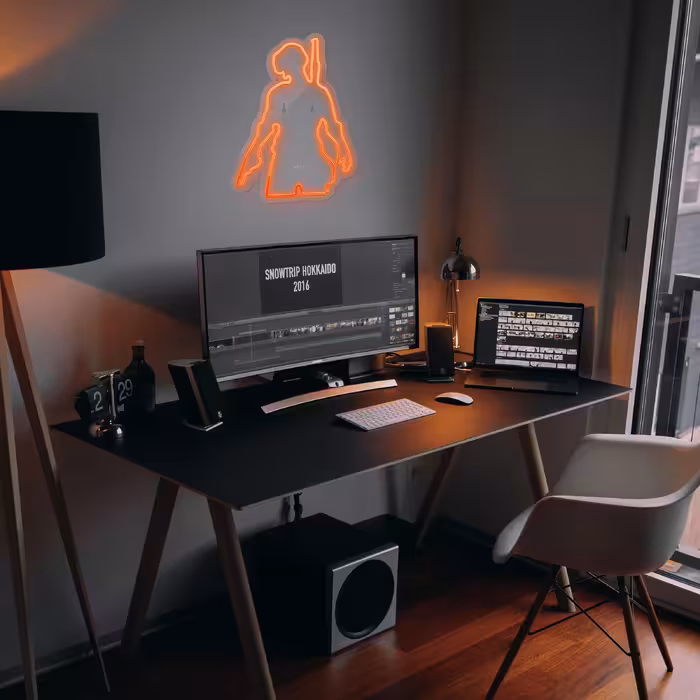 چراغ دیواری نئون دیزاین طرح Pubg-GL_ORG