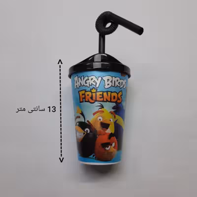 لیوان کودک مدل نی دار طرح پرندگان خشمگین 2