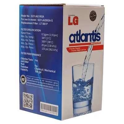 فیلتر تصفیه آب یخچال و فریزر مدل آتلانتیس
