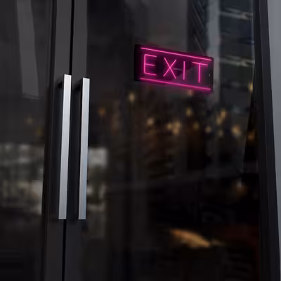 چراغ دیواری نئون دیزاین طرح Exit-BL_PN