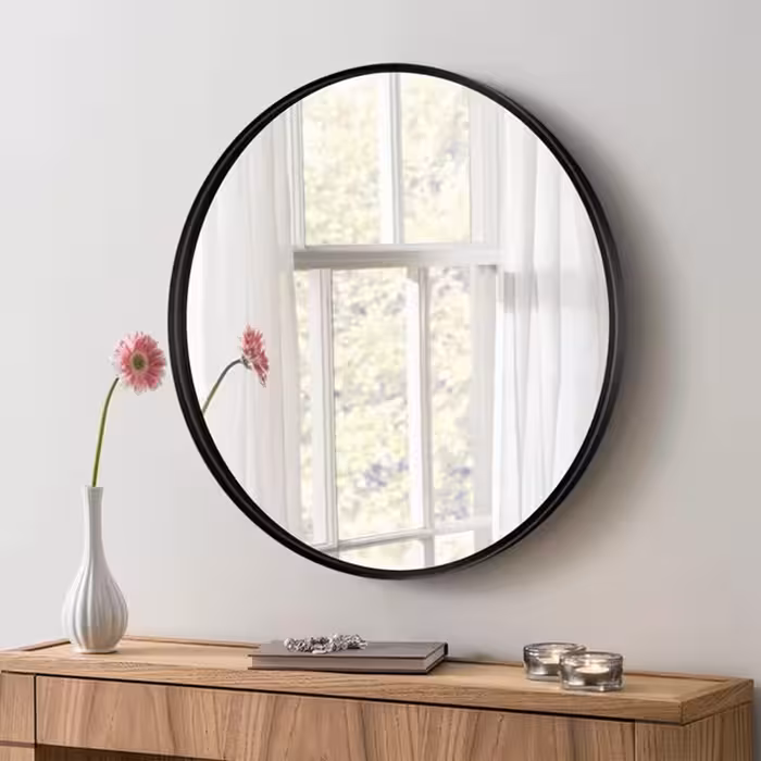 آینه مدل گرد فلزی طرح ظریف F-90