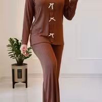 ست پاییزه دمپا پاپیون