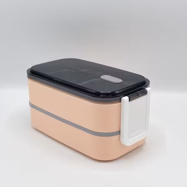 ظرف غذا - لانچ باکس دو طبقه صورتی 2-28