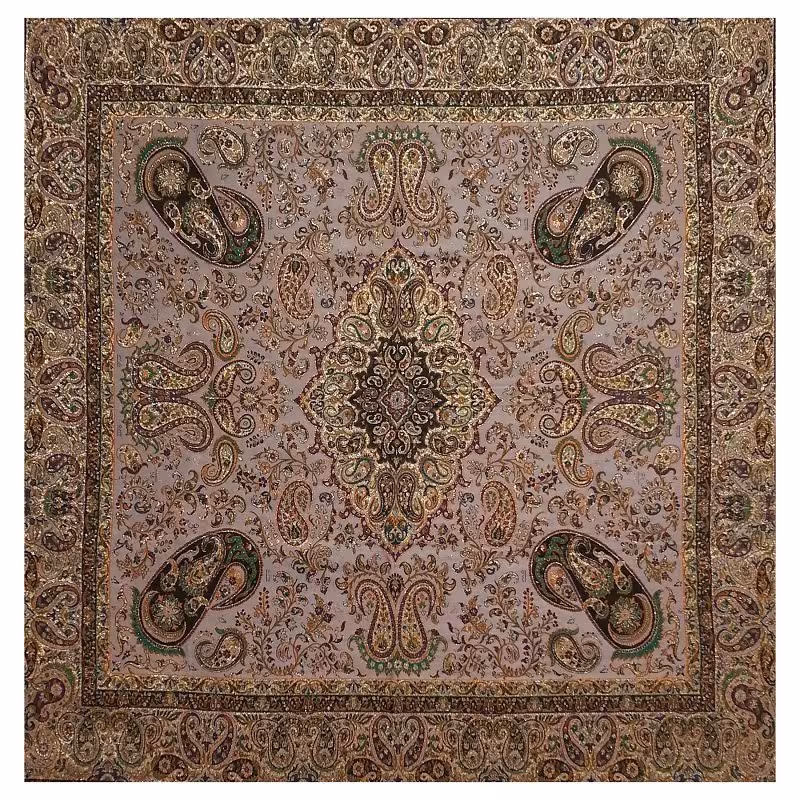 رومیزی مربع ترمه ابریشم کد TRM23