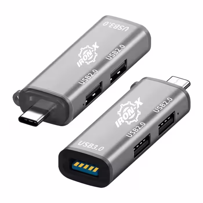هاب 3 پورت USB 3.0، برند آیرون ایکس، مدل TYPEC HUB300