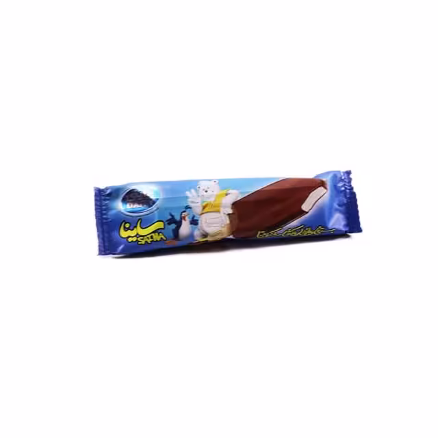 بستنی وانیلی با روکش شکلاتی دایتی مدل ساینا 55 گرمی