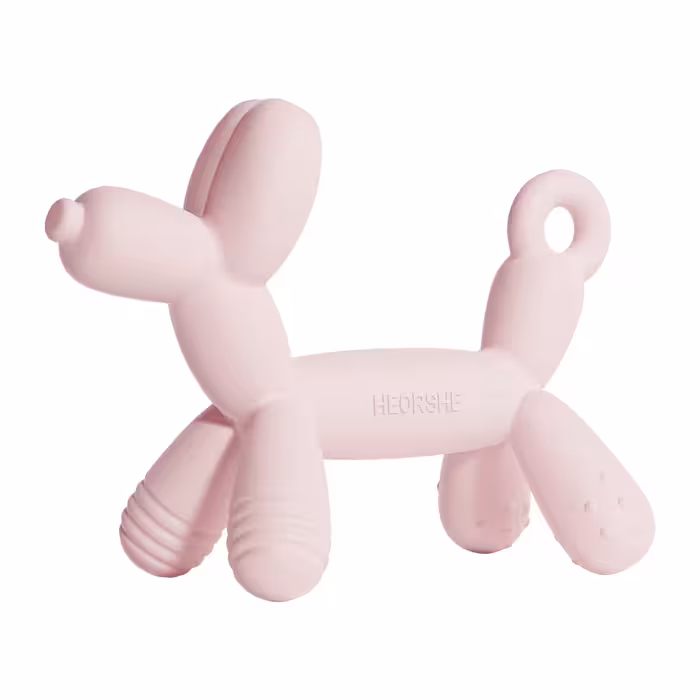 دندانگیر سیلیکونی طرح سگ هی اور شی HE OR SHE صورتی