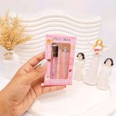 آرایش لب بالم لب رژ لب مایعباکس دو تایی رژ حرارتی و بالم لب موکالره