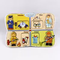 پازل چوبی جاگذاری آشنایی با مشاغل 1(شرکت دهکده) دوزبانه