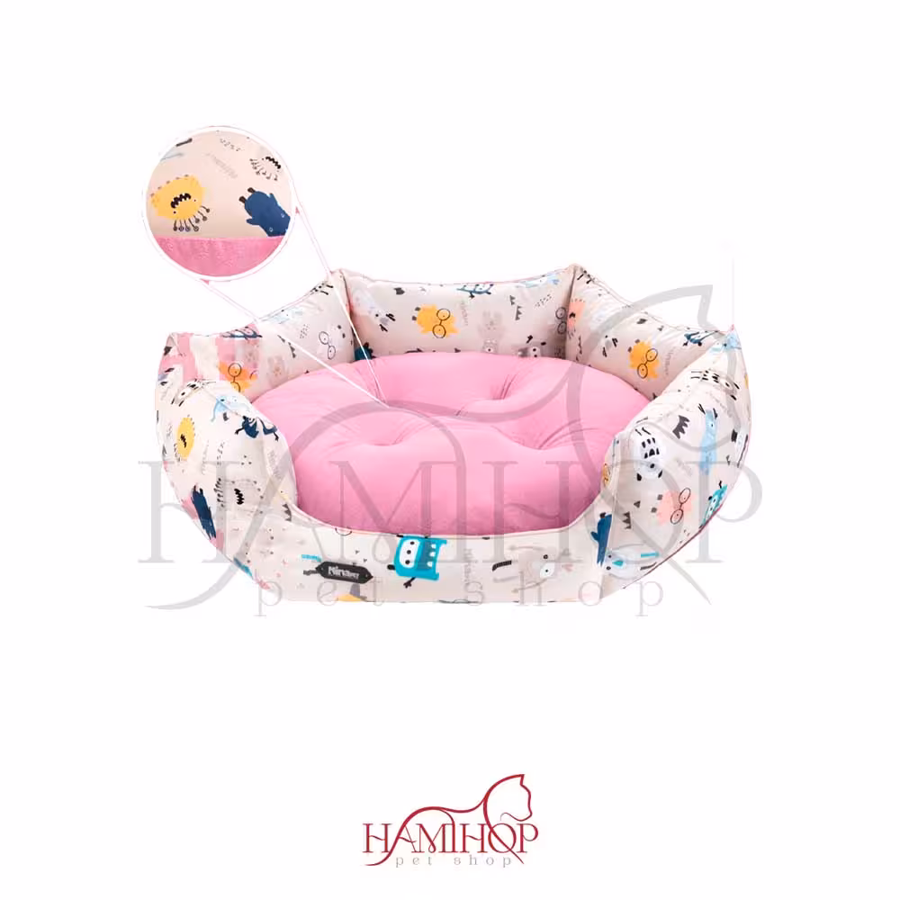 تشک سگ و گربه مدل شش ضلعی سایز 1 vip طرح غول برند نیناپت ninapet