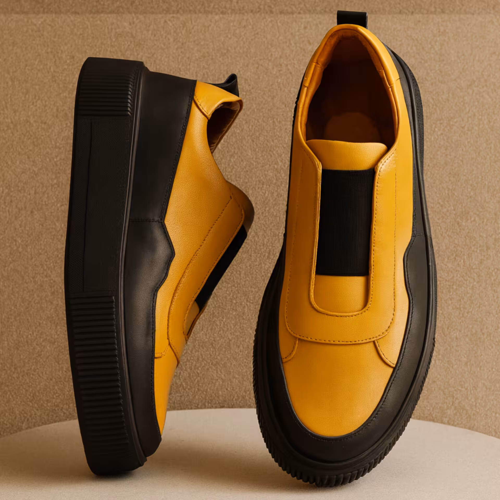 کفش چرم مردانه ونس کد VN043TN رنگ عسلی