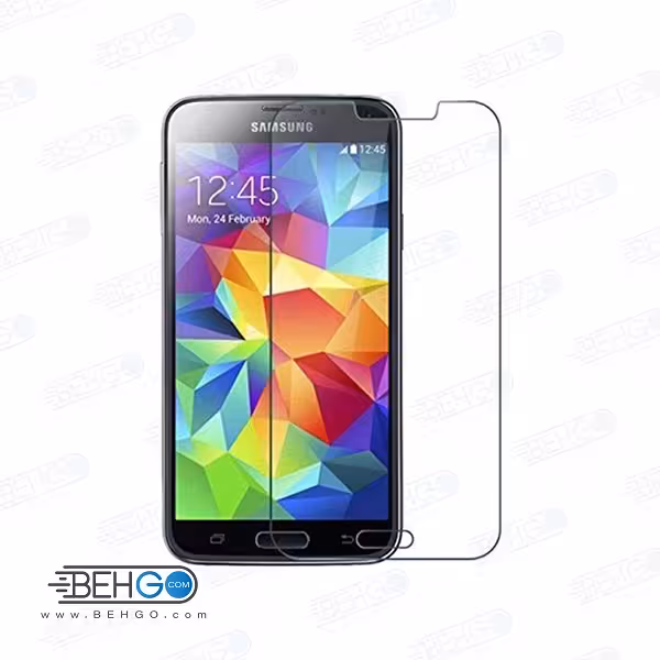 گلس S5 بی رنگ و شفاف یا محافظ صفحه نمایش شیشه ای Glass Screen Protector samsung S5