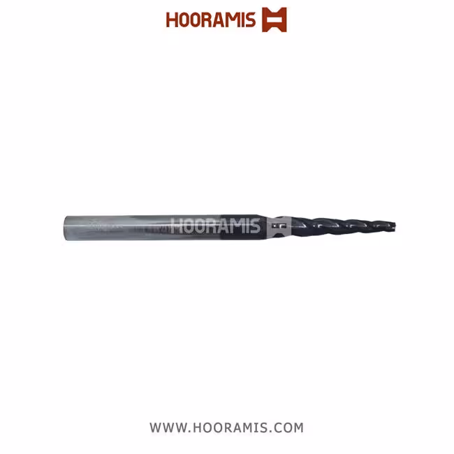 مته اختصاصی سه کاناله مخروطی با زاویه 3 درجه 6*76*28*2.5  از جنس Solid Carbide با نوک صاف جهت فرزکاری و شیارزنی در پروفیلهای uPVC , آلومینیوم و فولادی