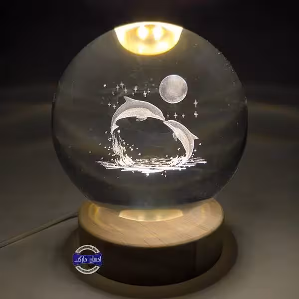 گوی کریستالی دلفین ها سایز 10