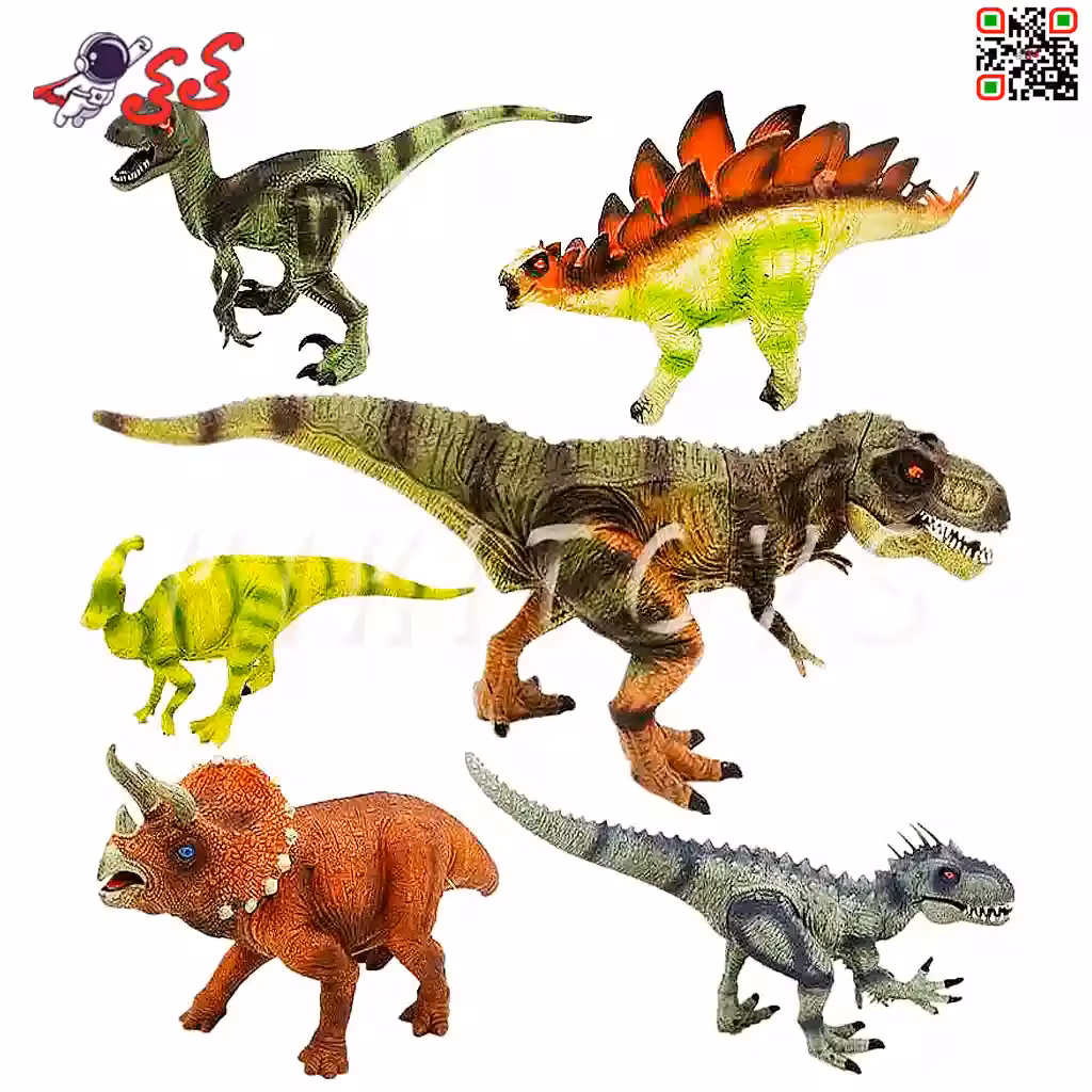 اسباب بازی فیگور دایناسور مدل ژوراسیک موزیکال بسته بندی ست 6 عددی DINOSAUR PLAYS SET 11006
