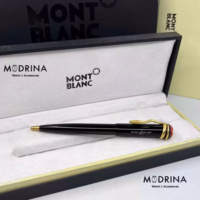 خودکار مون بلان طرح مار مشکی طلایی MontBlanc