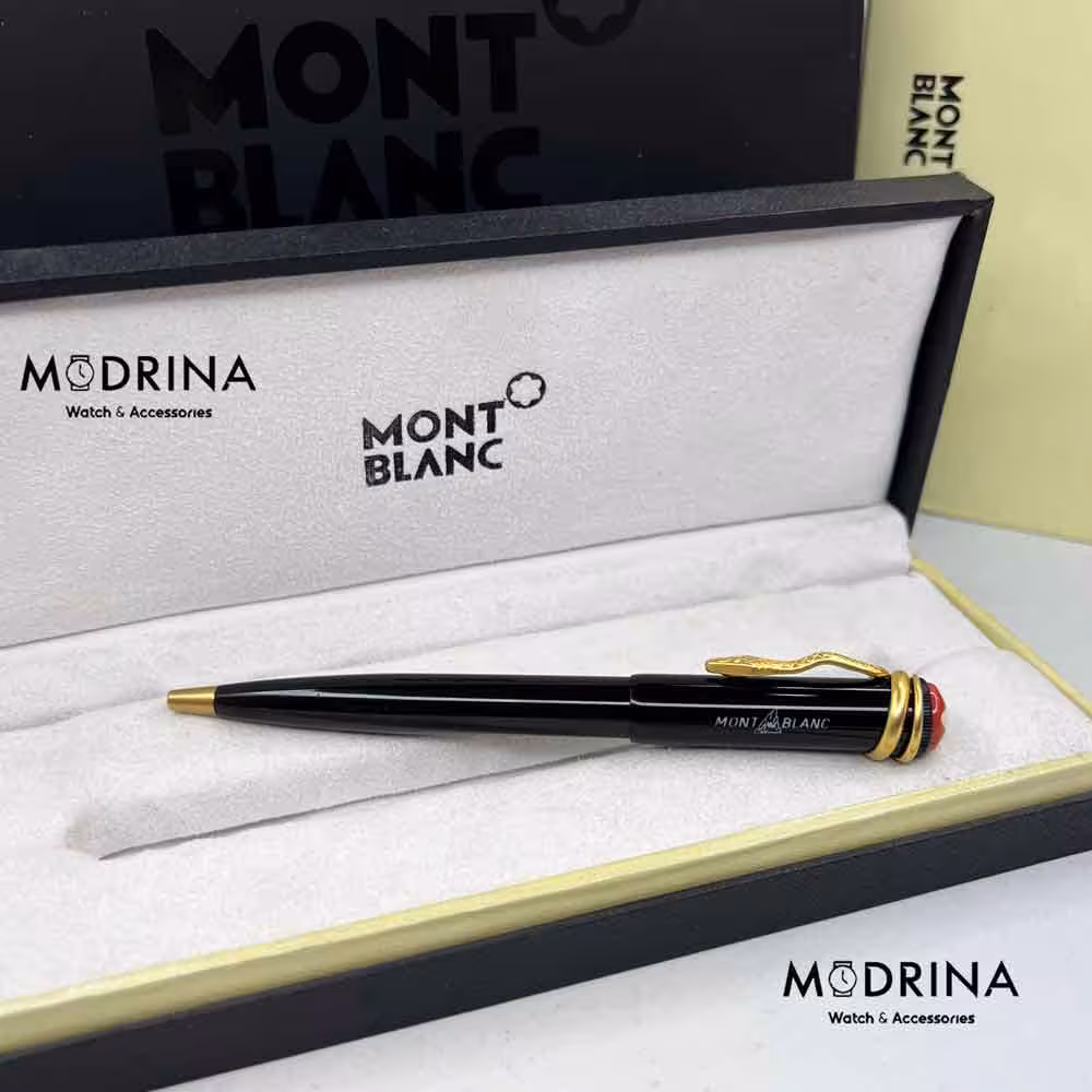 خودکار مون بلان طرح مار مشکی طلایی MontBlanc