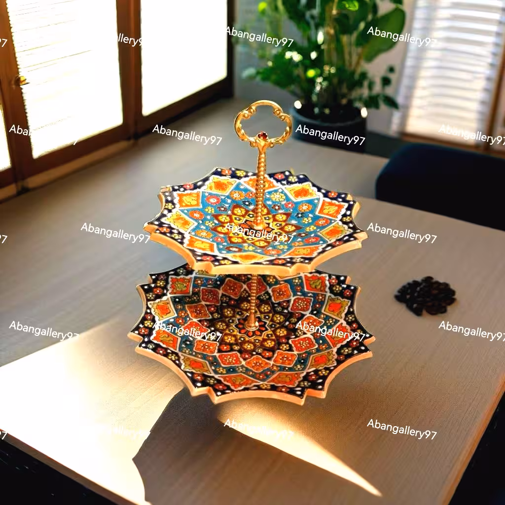 شیرینی خوری دو طبقه مینا کاری